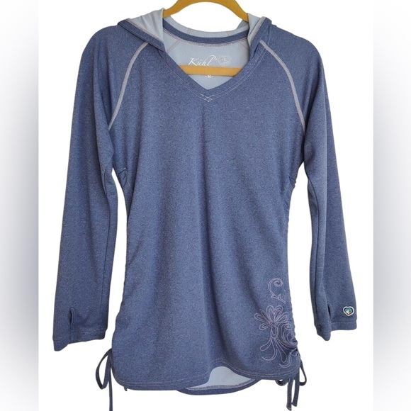 Kuhl Ruched Sides Long Sleeve Hoodie Top Size Medium - Picture 2 of 8